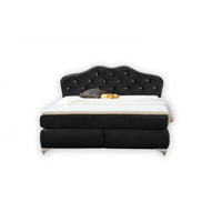 YASMIN - Boxsping ágy - 180x200 (Fekete)