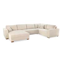 Brisse U-alakú ülőgarnitúra - kordhatású bézs