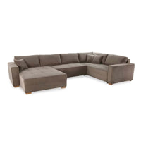 Brisse U-alakú ülőgarnitúra - kordhatású taupe