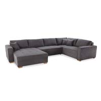 Brisse U-alakú ülőgarnitúra - kordhatású szürke