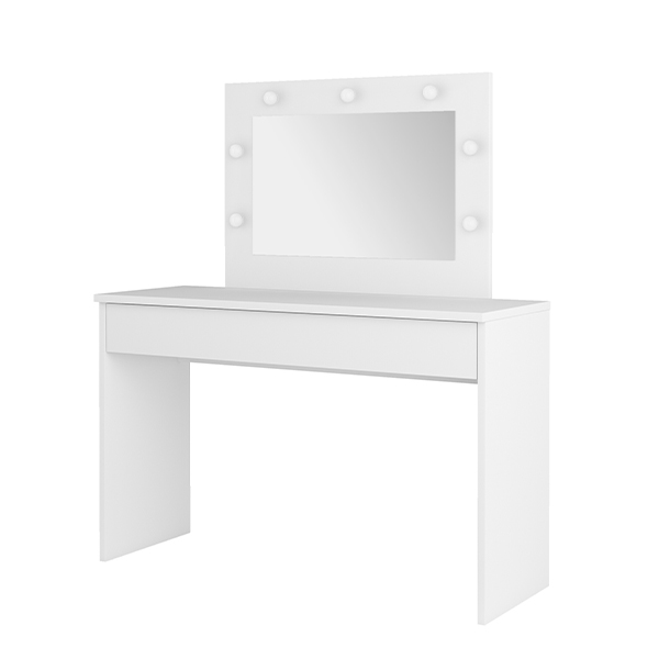 Eva 1 fiókos fésülködőasztal tükörrel (2497NX49) - fehér