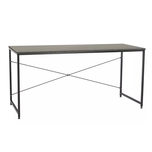 Íróasztal, beton/fekete, 150x60 cm, MELLORA