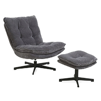 KASPER relax fotel lábtartóval - szürke
