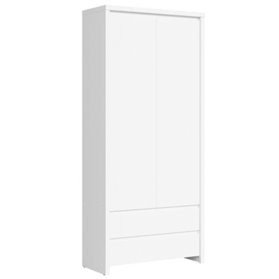 BRW KASPIAN (REG2D2S-BI/BIM) két ajtós, két fiókos szekrény - fehér/matt fehér