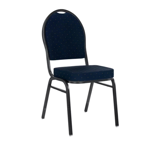 Szék, rakásolható, kék anyag/szürke váz, JEFF 3 NEW