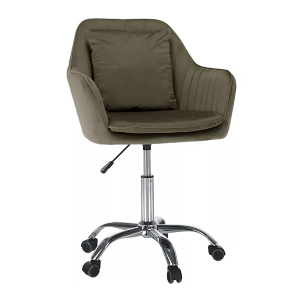 Irodai fotel, szürkésbarna Taupe Velvet anyag/króm, KLIAN