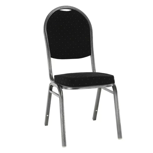 Szék, rakásolható, fekete anyag/szürke váz, JEFF 3 NEW