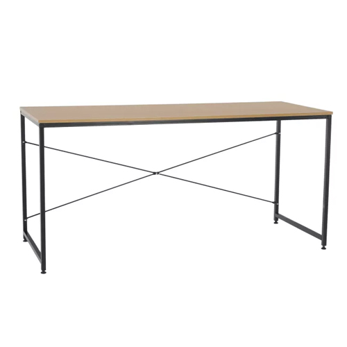 Íróasztal tölgy/fekete, 150x60 cm, MELLORA