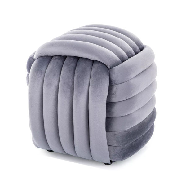 Bruni velvet puff - szürke