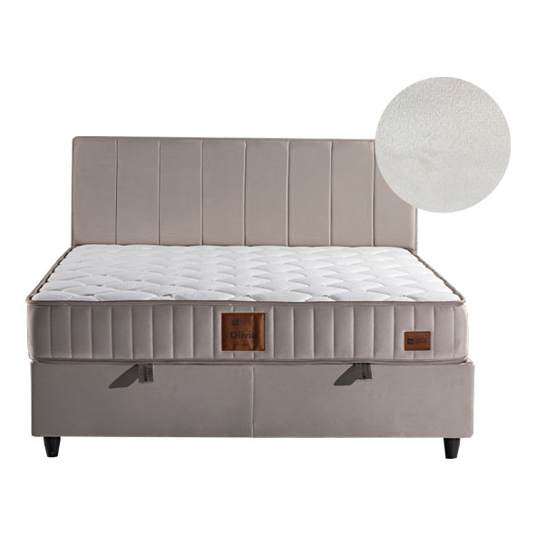 KAMILLA boxspring ágy - 180 x 200 cm - bézs
