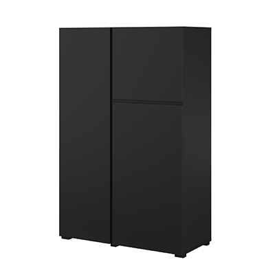 Asymetric három ajtós magas komód (24W3OA46) - onix fekete